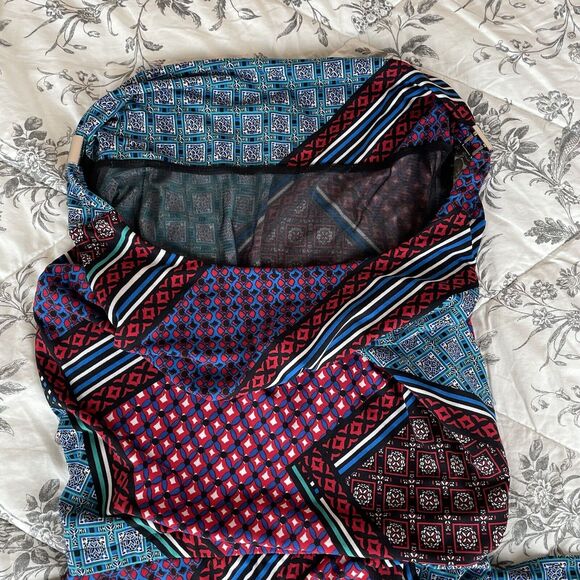 Calvin Klein Tank Maxi Sundress Women's Medium Grecian Geometric Print with Belt - Picture 14 of 16